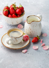 Coffee and raspberries