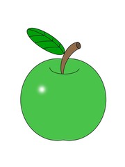 green apple with leaf