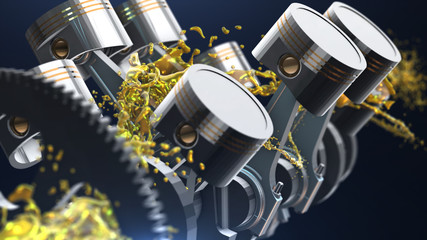 Concept of lubricate motor oil