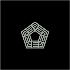 Washington Pentagon Building Lines Top View Logo Design