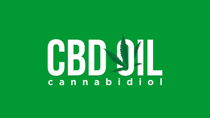 CBD canabidiol text typography in clean modern background illustration