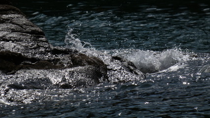 Water on rock