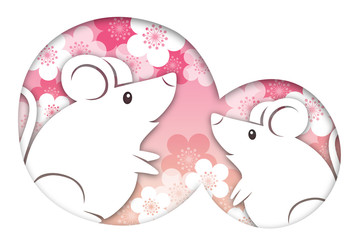 白ねずみ年賀状