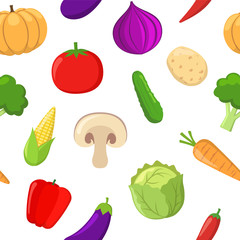 Vegetables seamlees pattern background. modern design
