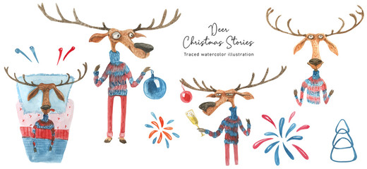 Christmas Deer, characters set