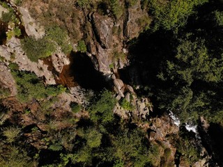 Top down view of the natural pools in the river