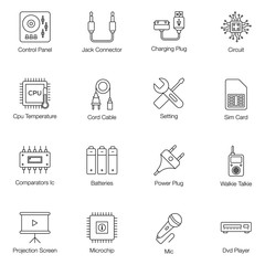 Computer Technology Line Icons Pack 