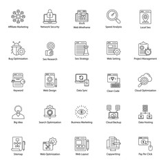 Seo Website Line Icons Pack 