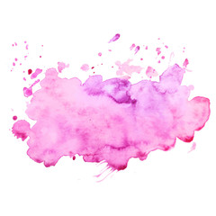 Pink isolated vector watercolor stain. Grunge element for web design and paper design