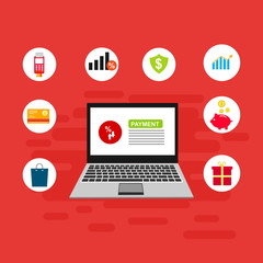 Modern flat design concept of Online Shopping for website and mobile website. Easy to edit and customize. Vector illustration