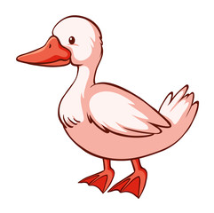 Pink duck on white background