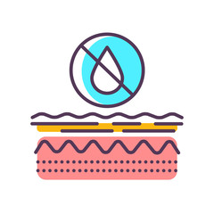 Skin dehydration line color icon. Dry, itchy, uneven skin. Sign for web page, mobile app, button, logo.