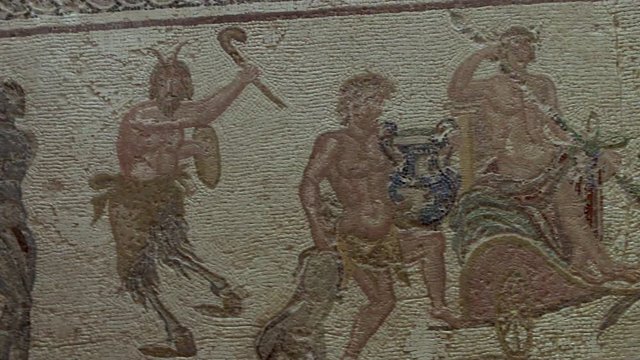 Mosaic floor of the House of Dionysos inside Paphos Archaeological Park, Cyprus.