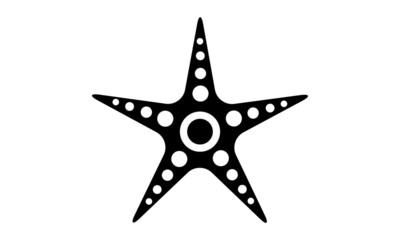 Fototapeta na wymiar starfish isolated silhouette with patterns 