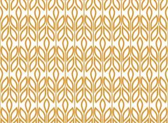 Flower geometric pattern. Seamless vector background. White and gold ornament