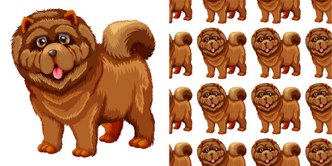 Seamless and isolated animal pattern cartoon