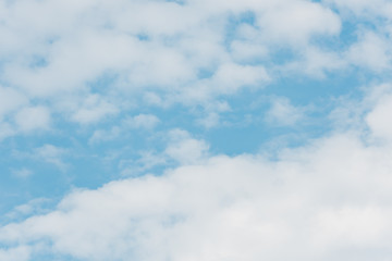 blue sky with white clouds and copy space