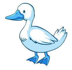 Blue duck on white background