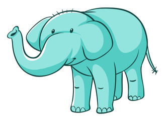 Isolated picture of blue elephant
