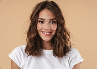 Portrait of a lovely young girl wearing casual clothing