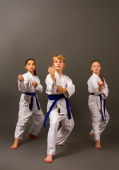 three karate girls