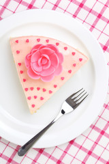Romantic dessert - a piece of cake