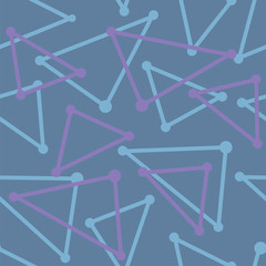 seamless pattern with triangles on blue background