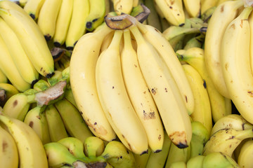 fresh bananas  fruit stacked on the marketplace at Taiwan