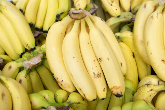 fresh bananas  fruit stacked on the marketplace at Taiwan