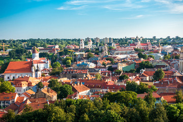 VILNIUS, LITHUANIA - September 2, 2017: Street view of downtown in Vilnius city, Lithuanian