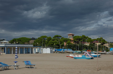 Fototapeta na wymiar Teramo. Emilia Romagna. Coast. Beach. Adriatic sea