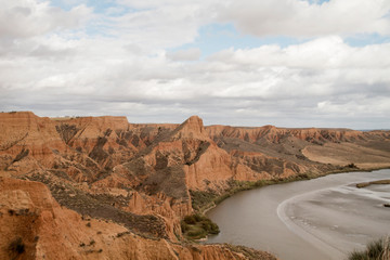 Canyons in Tagus river basin, landscape in 'Barrancas de Burujon', Toledo, Spain