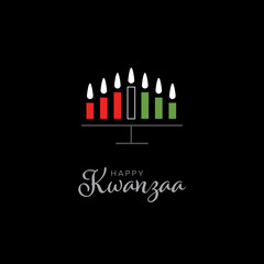 Happy kwanzaa card template with seven candles
