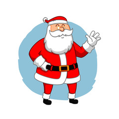 Vector cartoon illustration of friendly smiling Santa Claus, Christmas design element