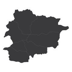 Obraz premium Andorra map on white background vector, Andorra Map Outline Shape Black on White Vector Illustration, High detailed black illustration map -Andorra.