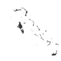 Obraz na płótnie Canvas Bahamas map on white background vector, Bahamas Map Outline Shape Black on White Vector Illustration, High detailed black illustration map -Bahamas.