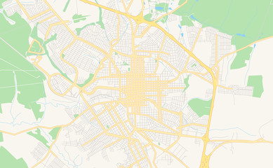 Fototapeta na wymiar Printable street map of Sao Carlos, Brazil