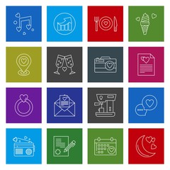 16 User interface Icon set for web and mobile applications