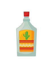 tequila bottle, traditional Mexican drink in white background