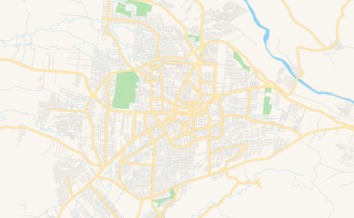Fototapeta na wymiar Printable street map of Santo Domingo de los Colorados, Ecuador