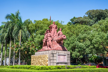 Hero statue on the memorial hall of Lin Zexu, Humen, Dongguan, Guangdong, China
