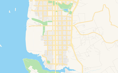 Printable street map of Palmas, Brazil