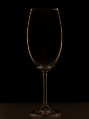 Wineglass black background thin black contour