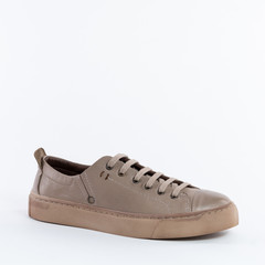 classic low beige womens leather sneakers with laces
