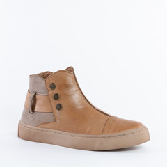 high brown womens leather sneakers