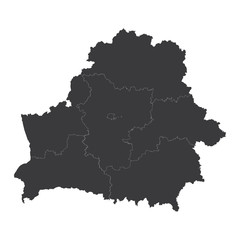 Obraz premium Belarus map on white background vector, Belarus Map Outline Shape Black on White Vector Illustration, High detailed black illustration map -Belarus.