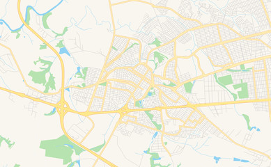 Printable street map of Santa Barbara d Oeste, Brazil