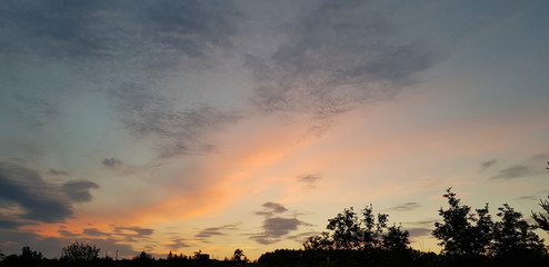 Obraz na płótnie Canvas colorful clouds, evening sky, sunset
