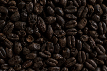 Wheat black for alcohol production. Roasted wheat background. Top view