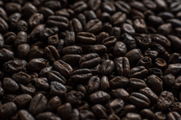 Wheat black for alcohol production. Roasted wheat macro background. Depth of field